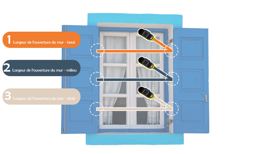 Mesure largeur d'ouverture du mur extérieur volet battant